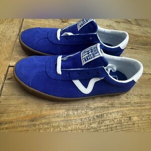 Vans Royal Blue Suede Low-Top Sneakers with White Trim